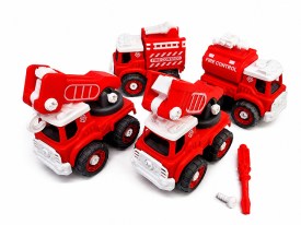 Set 4 camioncitos de bomberos 